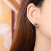 Hetian Cyan Jade Lotus Flower Earrings Hetian Cyan Jade Lotus Flower Earrings