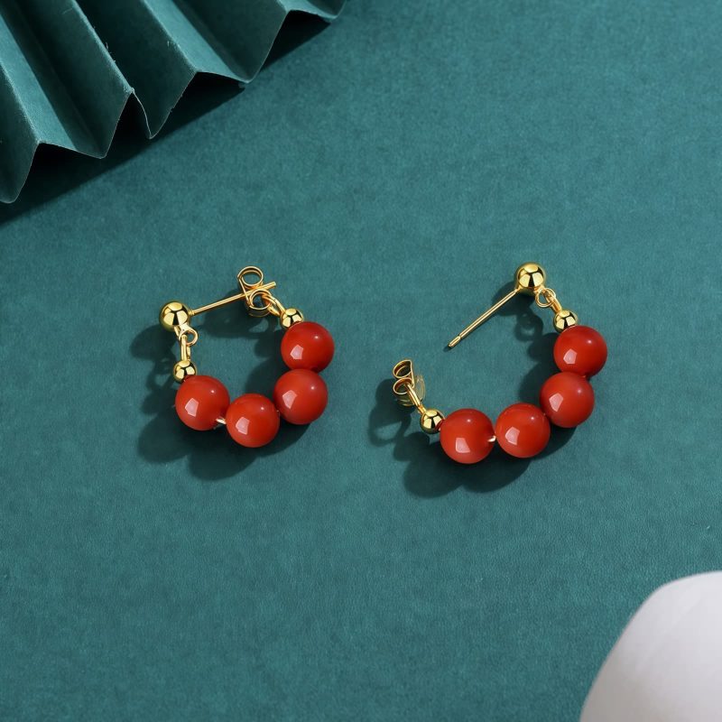 Hetian Jade Abundance Earrings in 925 Silver Hetian Jade Abundance Earrings in 925 Silver