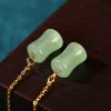 Jade Bamboo Pattern Drop Earrings Jade Bamboo Pattern Drop Earrings