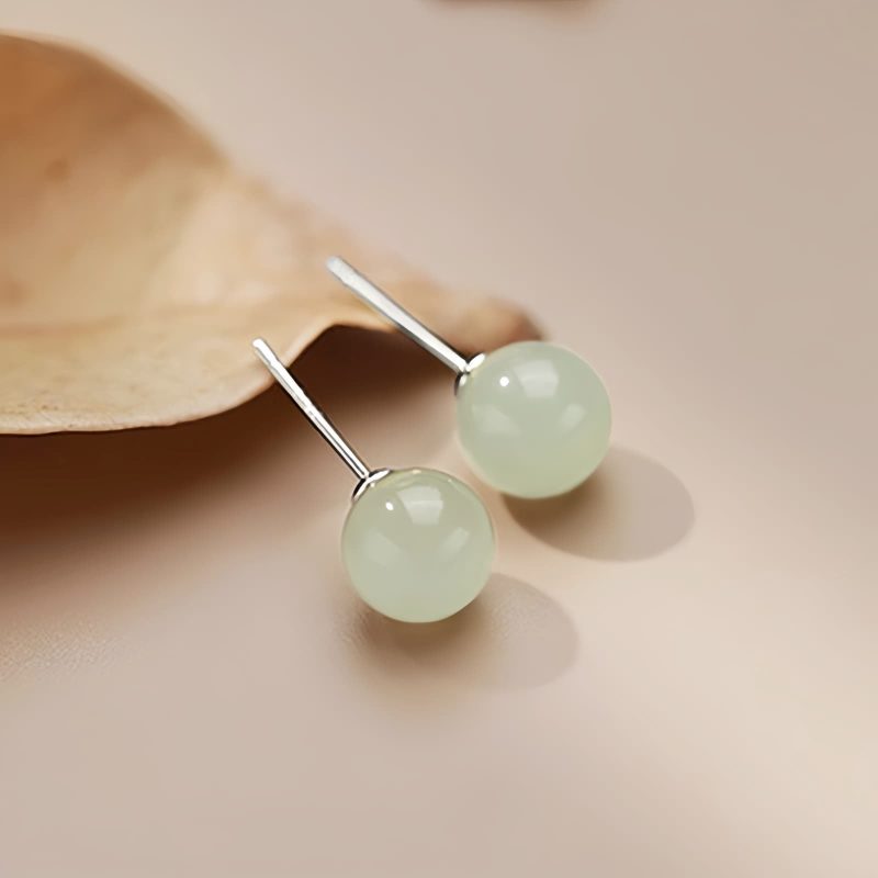 Jade Beaded Luck Stud Earrings Jade Beaded Luck Stud Earrings