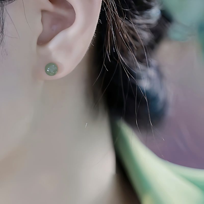 Jade Beaded Luck Stud Earrings Jade Beaded Luck Stud Earrings