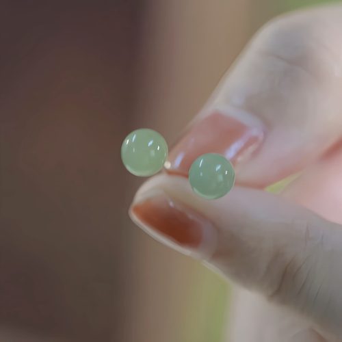 Jade Beaded Luck Stud Earrings