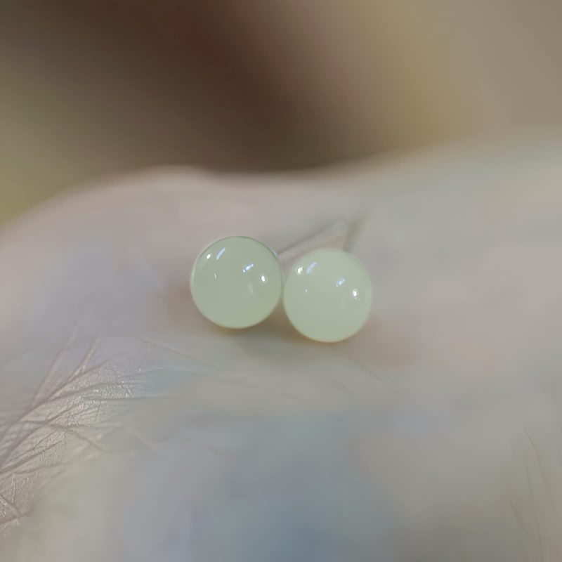 Jade Beaded Luck Stud Earrings Jade Beaded Luck Stud Earrings