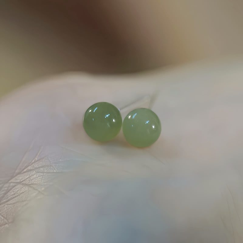 Jade Beaded Luck Stud Earrings Jade Beaded Luck Stud Earrings
