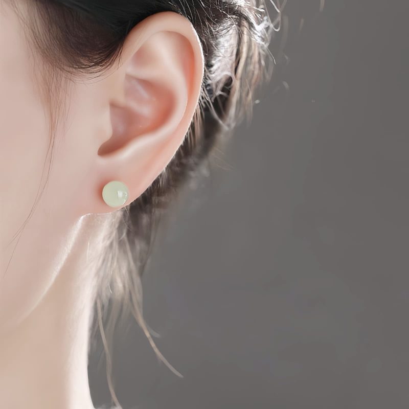 Jade Beaded Luck Stud Earrings Jade Beaded Luck Stud Earrings