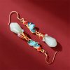 Jade Magnolia Flower Dangle Earrings Jade Magnolia Flower Dangle Earrings