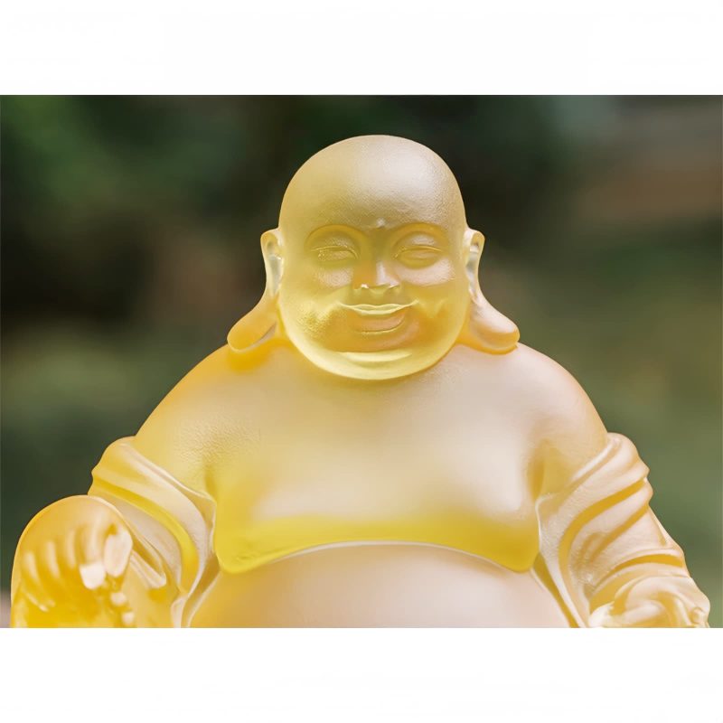 Liuli Crystal Laughing Buddha Wealth Statue Liuli Crystal Laughing Buddha Wealth Statue