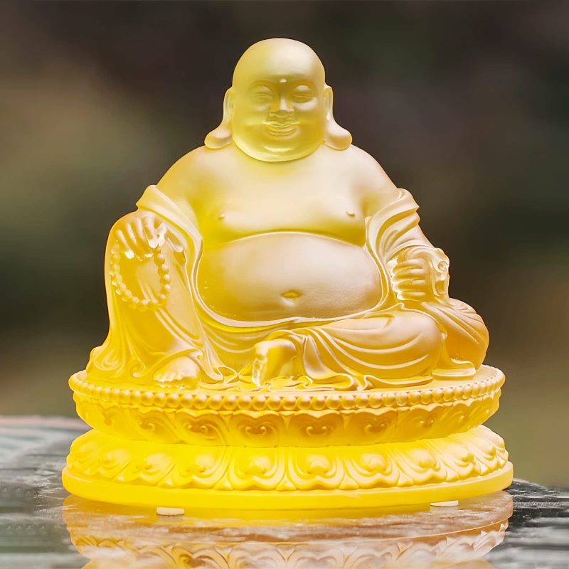 Liuli Crystal Laughing Buddha Wealth Statue Liuli Crystal Laughing Buddha Wealth Statue