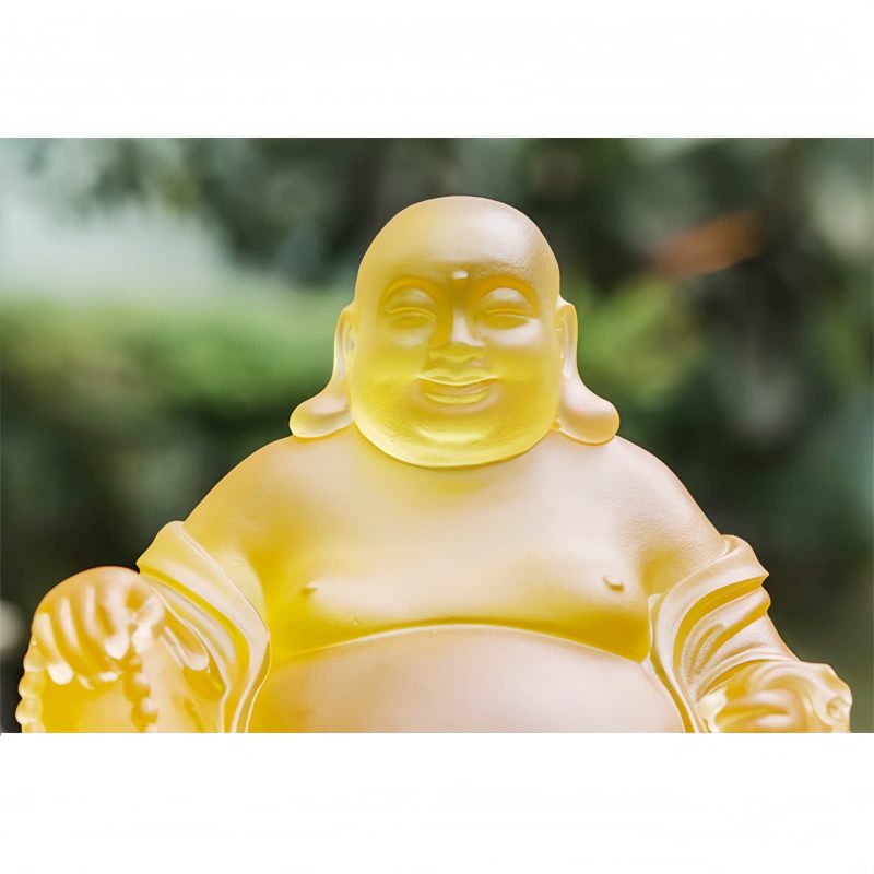 Liuli Crystal Laughing Buddha Wealth Statue Liuli Crystal Laughing Buddha Wealth Statue