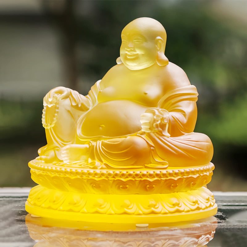 Liuli Crystal Laughing Buddha Wealth Statue Liuli Crystal Laughing Buddha Wealth Statue