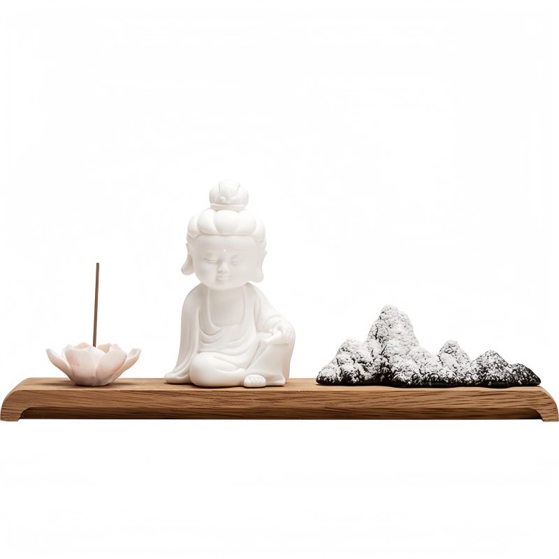 Lotus Kwan Yin Ceramic Incense Burner Lotus Kwan Yin Ceramic Incense Burner