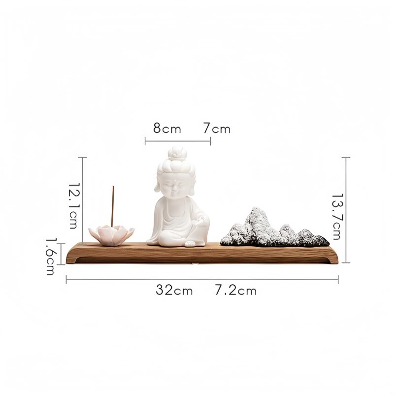 Lotus Kwan Yin Ceramic Incense Burner Lotus Kwan Yin Ceramic Incense Burner