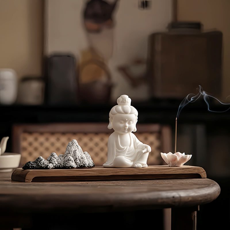 Lotus Kwan Yin Ceramic Incense Burner Lotus Kwan Yin Ceramic Incense Burner