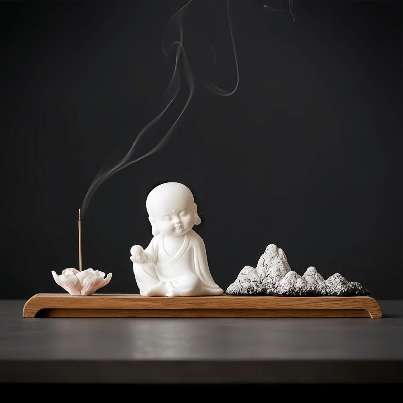 Lotus Kwan Yin Ceramic Incense Burner Lotus Kwan Yin Ceramic Incense Burner