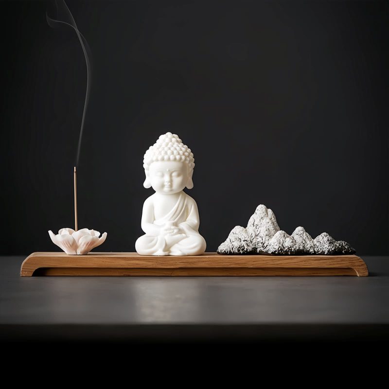 Lotus Kwan Yin Ceramic Incense Burner Lotus Kwan Yin Ceramic Incense Burner