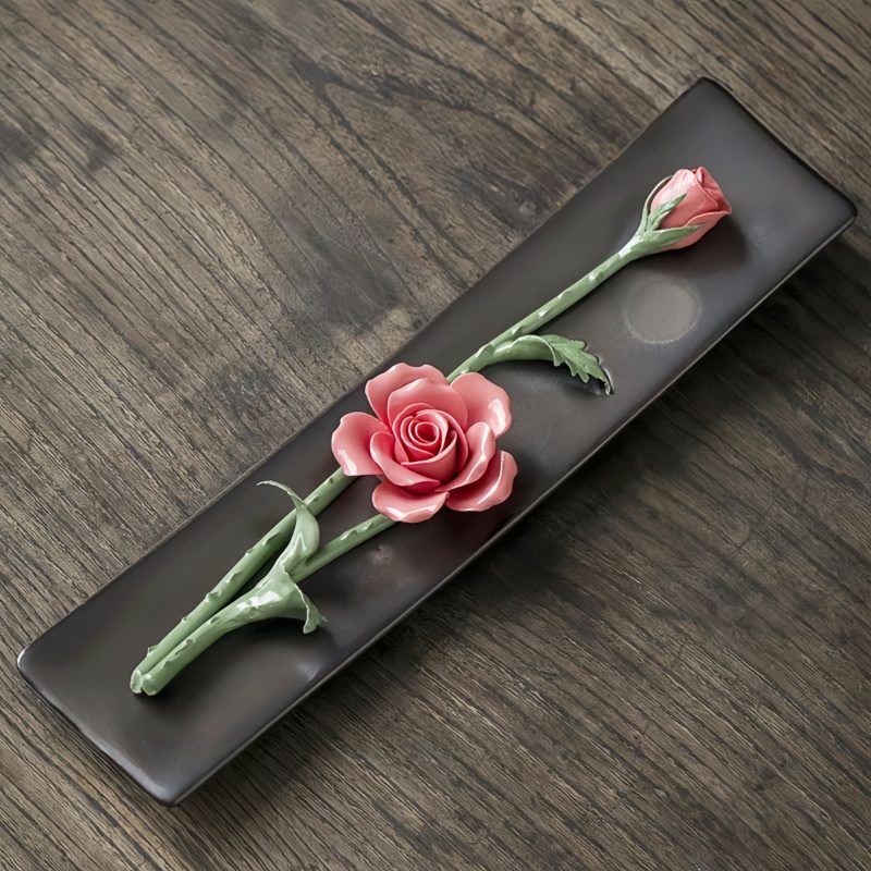 Lotus Peony Ceramic Incense Burner Lotus Peony Ceramic Incense Burner