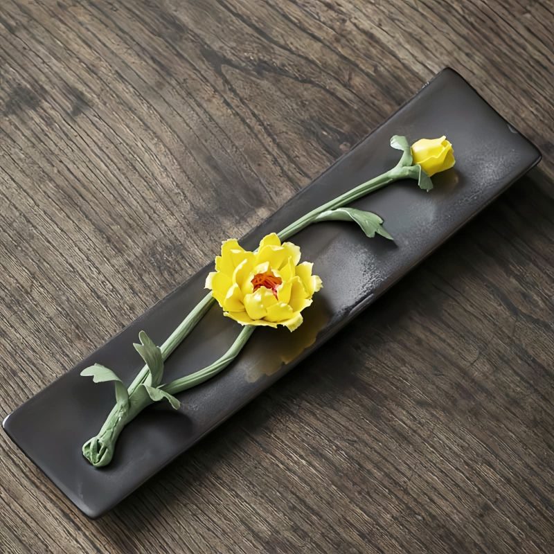 Lotus Peony Ceramic Incense Burner Lotus Peony Ceramic Incense Burner