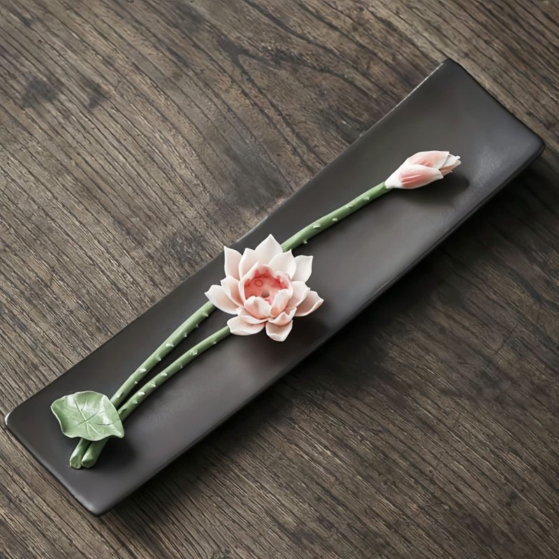 Lotus Peony Ceramic Incense Burner Lotus Peony Ceramic Incense Burner