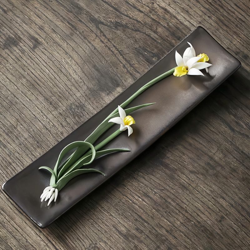 Lotus Peony Ceramic Incense Burner Lotus Peony Ceramic Incense Burner
