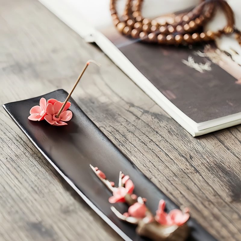 Lotus Peony Ceramic Incense Burner Lotus Peony Ceramic Incense Burner