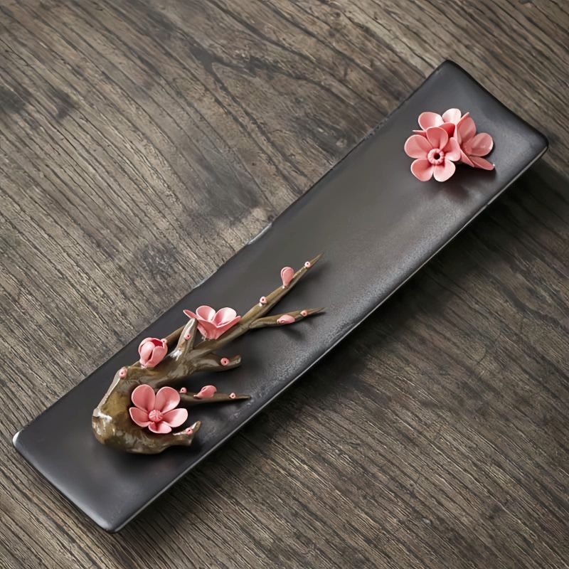 Lotus Peony Ceramic Incense Burner Lotus Peony Ceramic Incense Burner