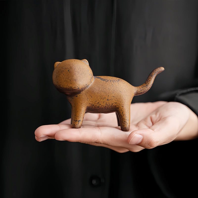 Mini Ceramic Cat Feng Shui Decoration Mini Ceramic Cat Feng Shui Decoration