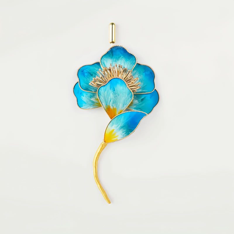 Mulberry Silk Blue Flower Brooch Mulberry Silk Blue Flower Brooch