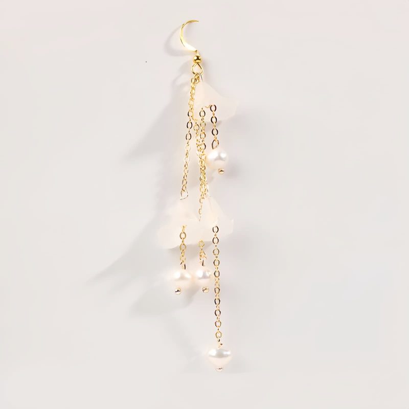 Pearl Flower Petal Luck Drop Earrings Pearl Flower Petal Luck Drop Earrings