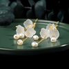 Pearl Flower Petal Luck Drop Earrings Pearl Flower Petal Luck Drop Earrings