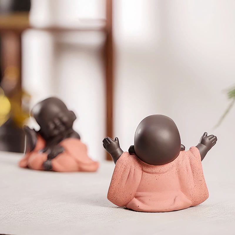 紫砂弥勒笑佛摆件 Purple Clay Maitreya Laughing Buddha Decoration