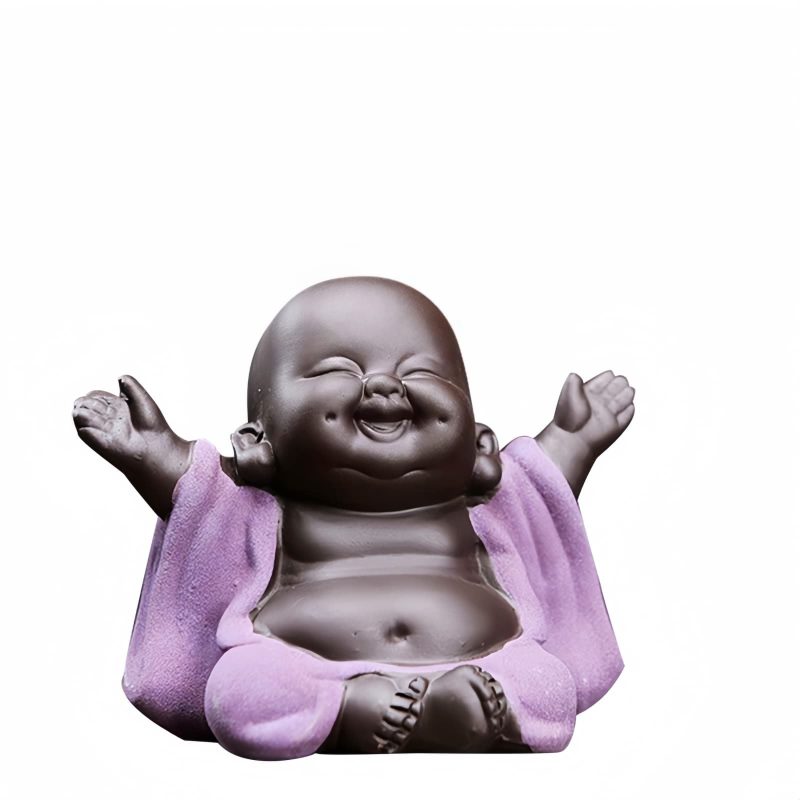 紫砂弥勒笑佛摆件 Purple Clay Maitreya Laughing Buddha Decoration