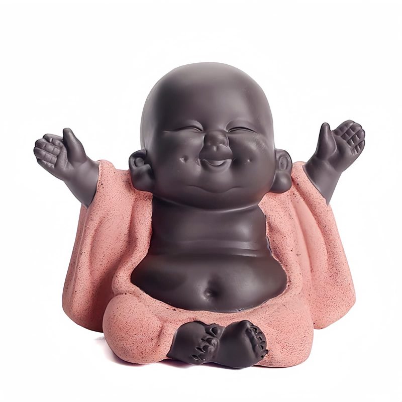 紫砂弥勒笑佛摆件 Purple Clay Maitreya Laughing Buddha Decoration