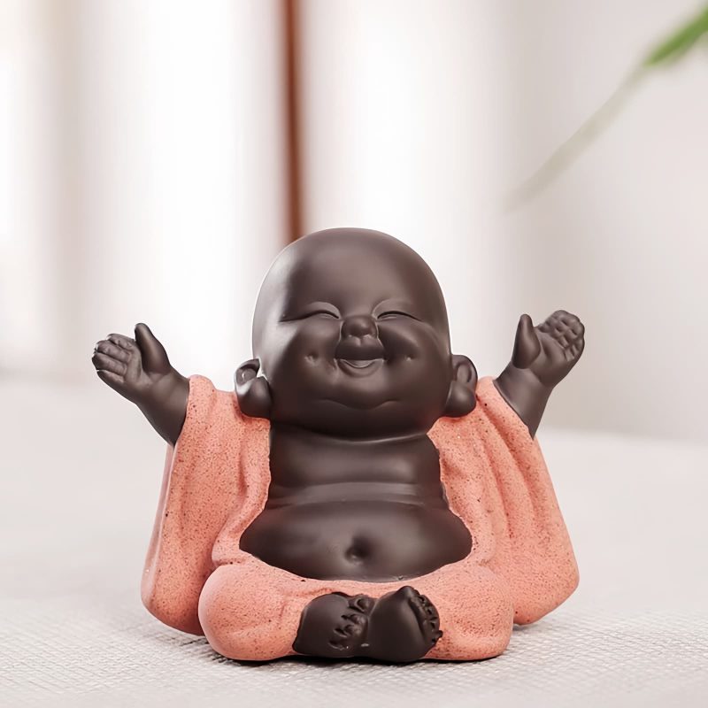 紫砂弥勒笑佛摆件 Purple Clay Maitreya Laughing Buddha Decoration