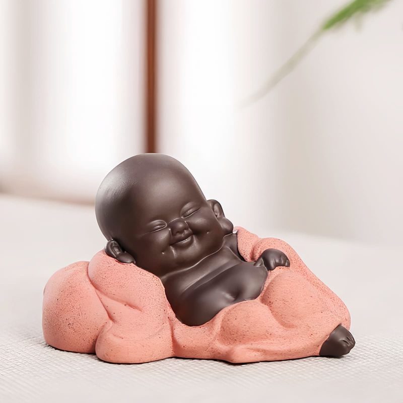 紫砂弥勒笑佛摆件 Purple Clay Maitreya Laughing Buddha Decoration