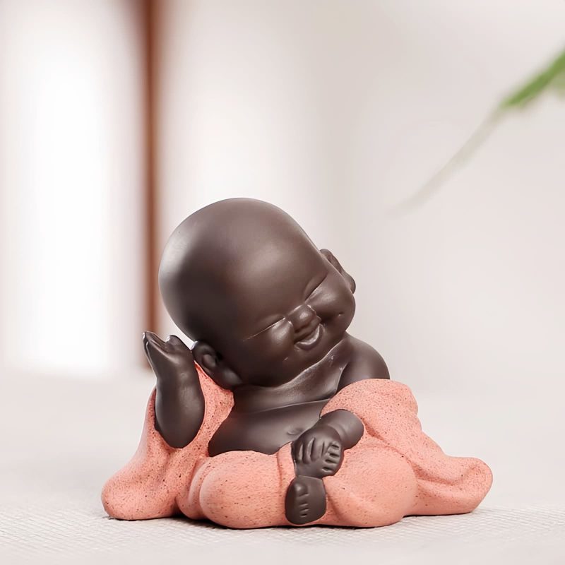紫砂弥勒笑佛摆件 Purple Clay Maitreya Laughing Buddha Decoration