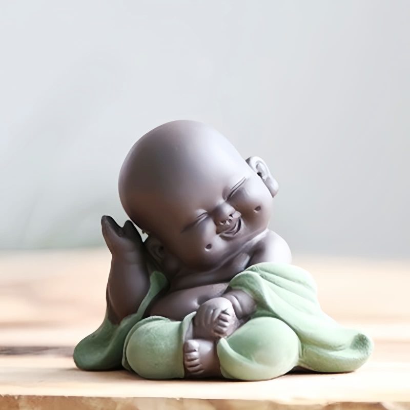 紫砂弥勒笑佛摆件 Purple Clay Maitreya Laughing Buddha Decoration