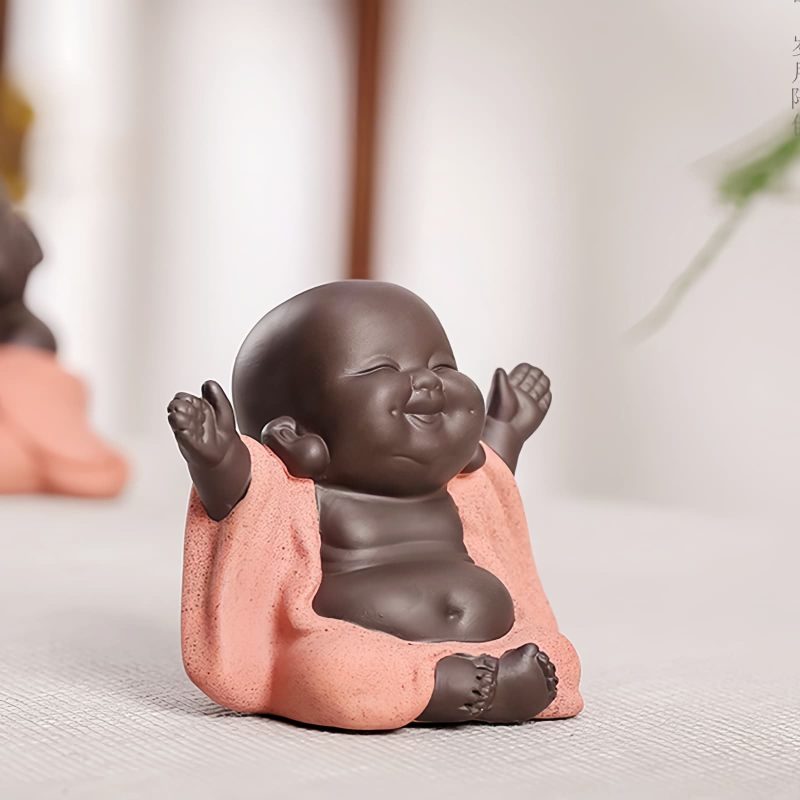 紫砂弥勒笑佛摆件 Purple Clay Maitreya Laughing Buddha Decoration