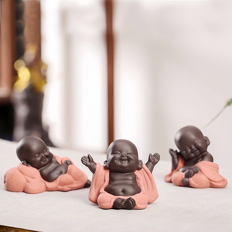 紫砂弥勒笑佛摆件 Purple Clay Maitreya Laughing Buddha Decoration