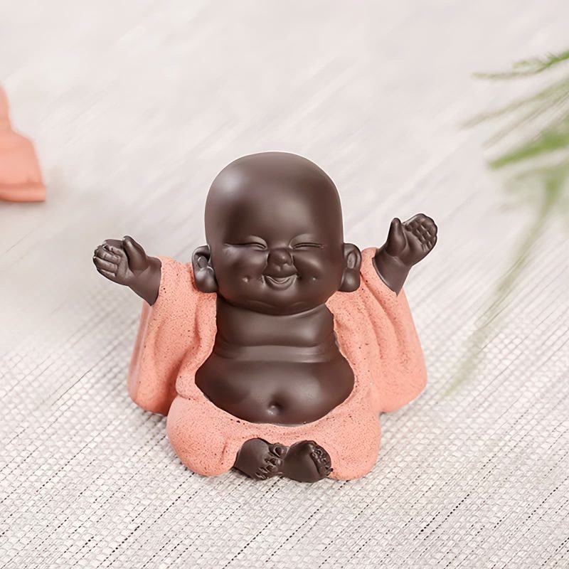 紫砂弥勒笑佛摆件 Purple Clay Maitreya Laughing Buddha Decoration