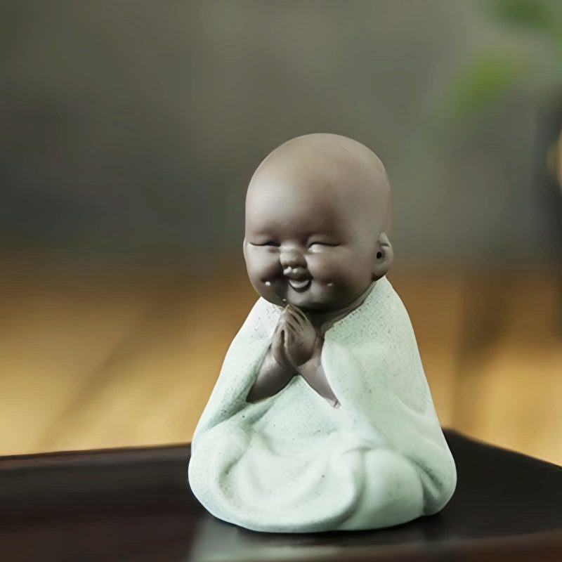 紫砂弥勒笑佛摆件 Purple Clay Maitreya Laughing Buddha Decoration