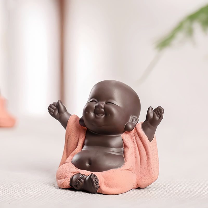 紫砂弥勒笑佛摆件 Purple Clay Maitreya Laughing Buddha Decoration