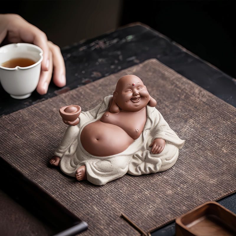 Purple Clay Maitreya Wealth Buddha Statue Purple Clay Maitreya Wealth Buddha Statue
