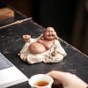 Purple Clay Maitreya Wealth Buddha Statue Purple Clay Maitreya Wealth Buddha Statue