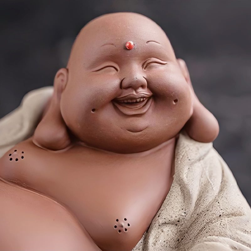 Purple Clay Maitreya Wealth Buddha Statue Purple Clay Maitreya Wealth Buddha Statue
