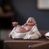 Purple Clay Maitreya Wealth Buddha Statue Purple Clay Maitreya Wealth Buddha Statue