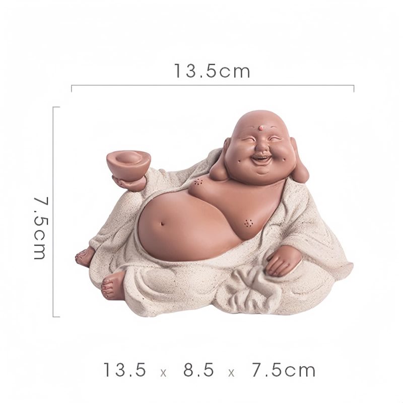 Purple Clay Maitreya Wealth Buddha Statue Purple Clay Maitreya Wealth Buddha Statue
