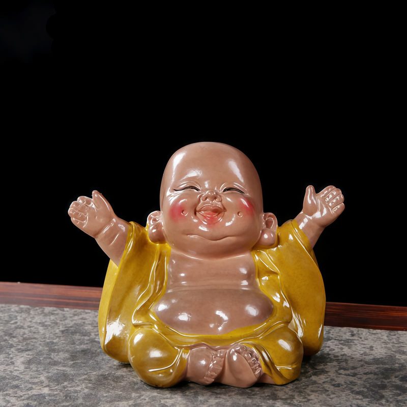 Resin Color Changing Laughing Buddha Figurine Resin Color Changing Laughing Buddha Figurine