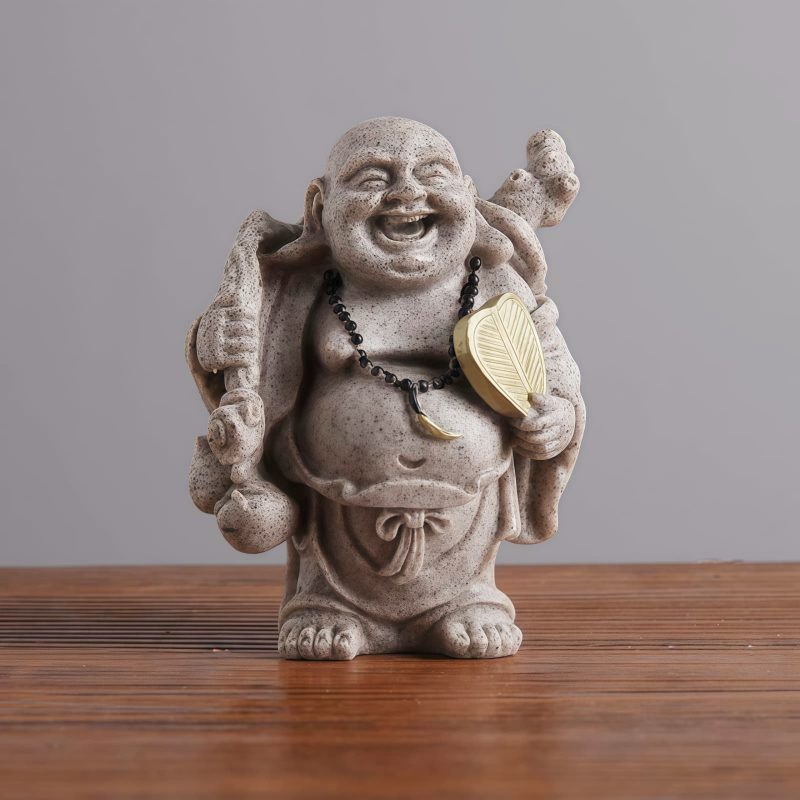 招福置物 笑佛像 レジン製 Resin Laughing Buddha Home Blessing Statue