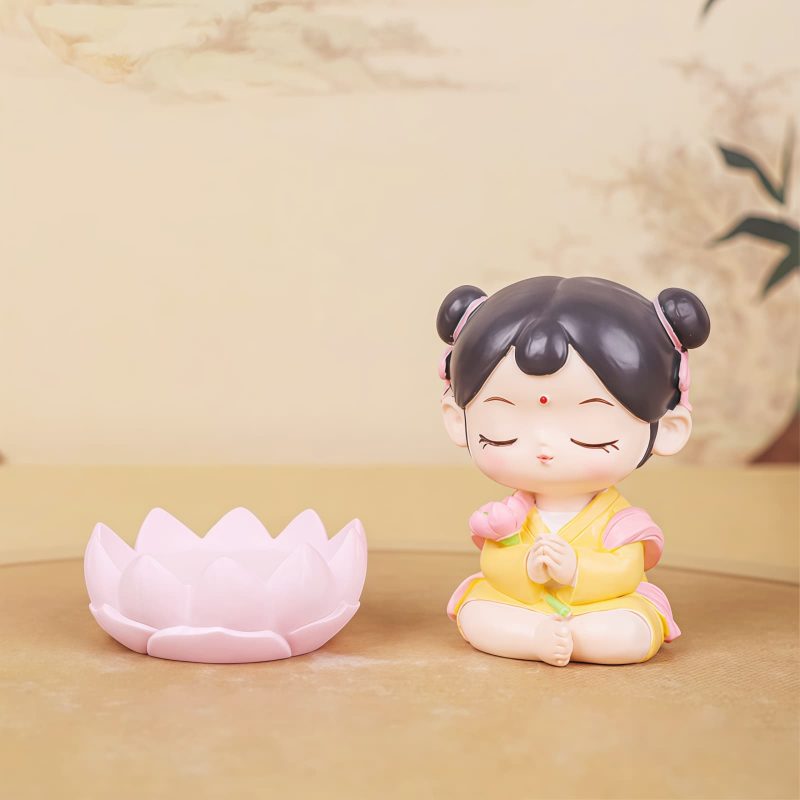 Estatua de Avalokiteshvara en Flor de Loto para Armonía en el Hogar Resin Avalokitesvara Lotus Statue for Harmony Home Decor