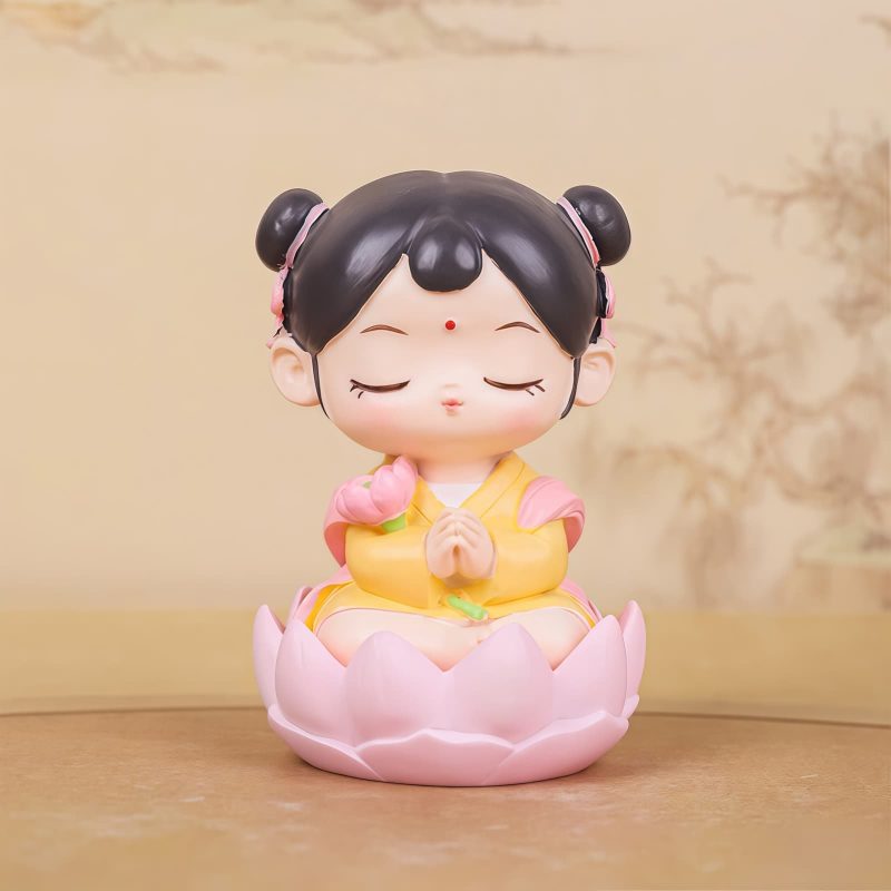 Estatua de Avalokiteshvara en Flor de Loto para Armonía en el Hogar Resin Avalokitesvara Lotus Statue for Harmony Home Decor